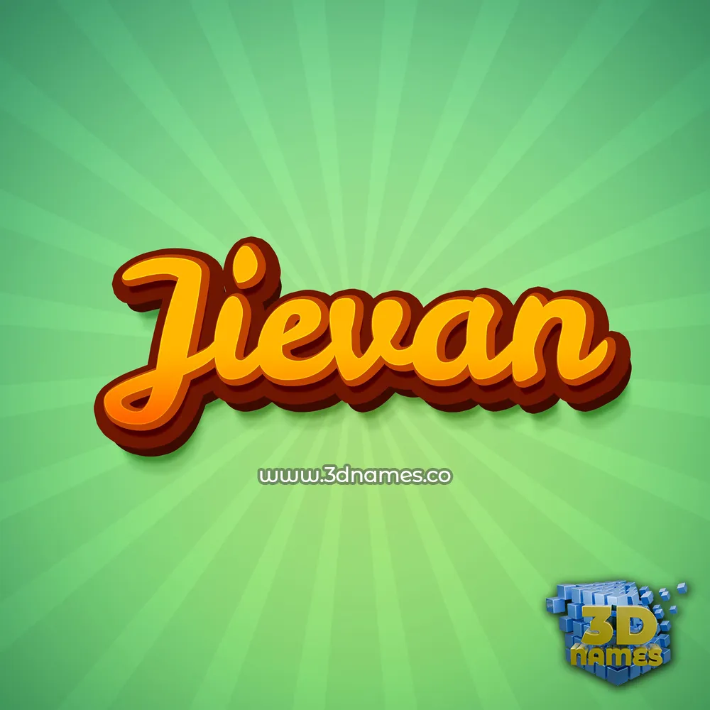 jievan in Green Rays style - 3D name wallpaper