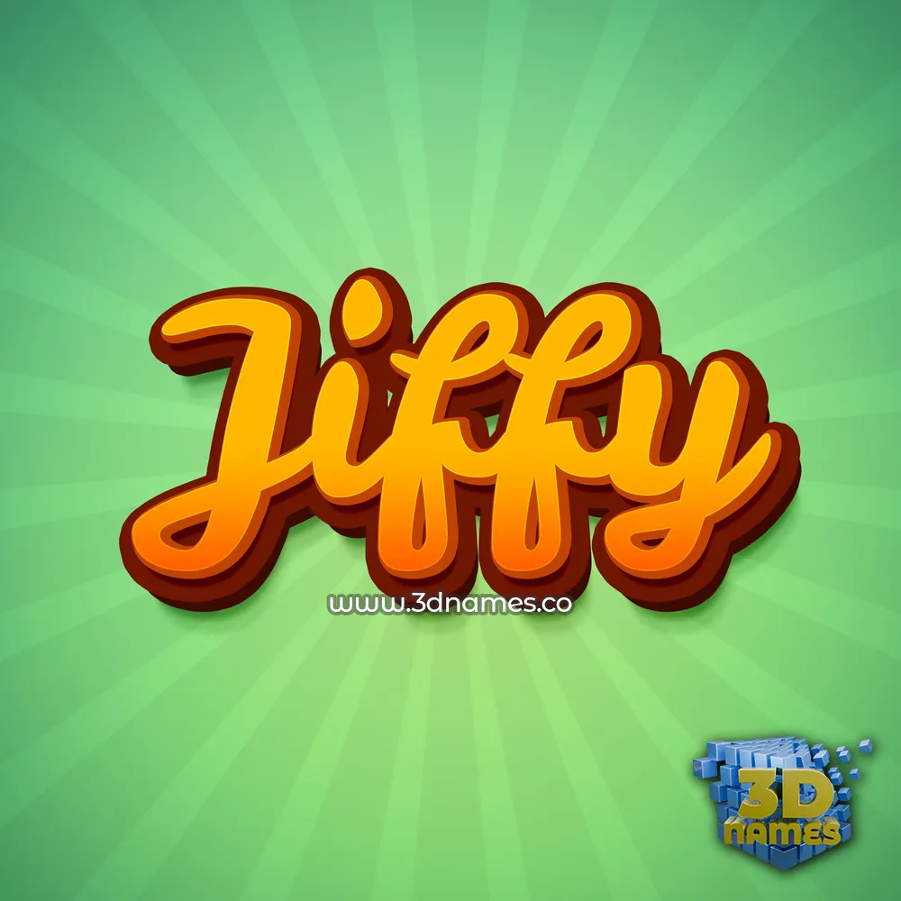 jiffy in Green Rays style - 3D name wallpaper