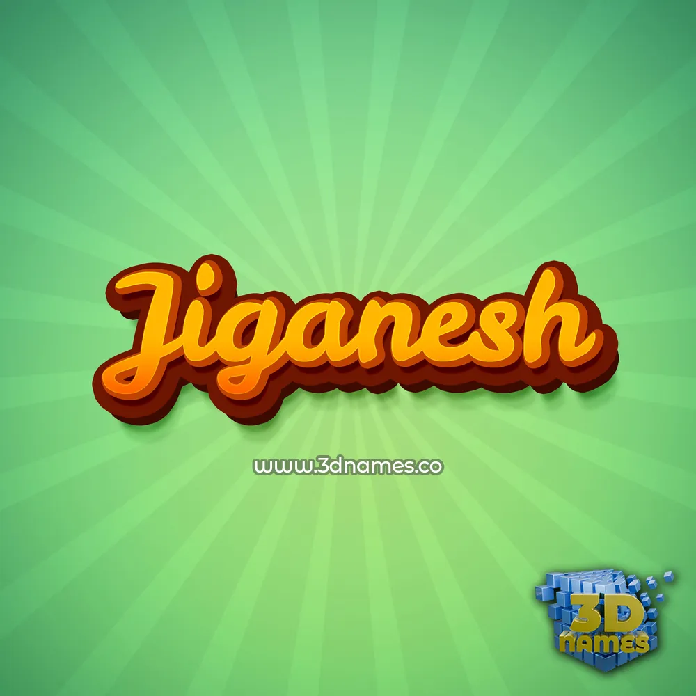 jiganesh in Green Rays style - 3D name wallpaper