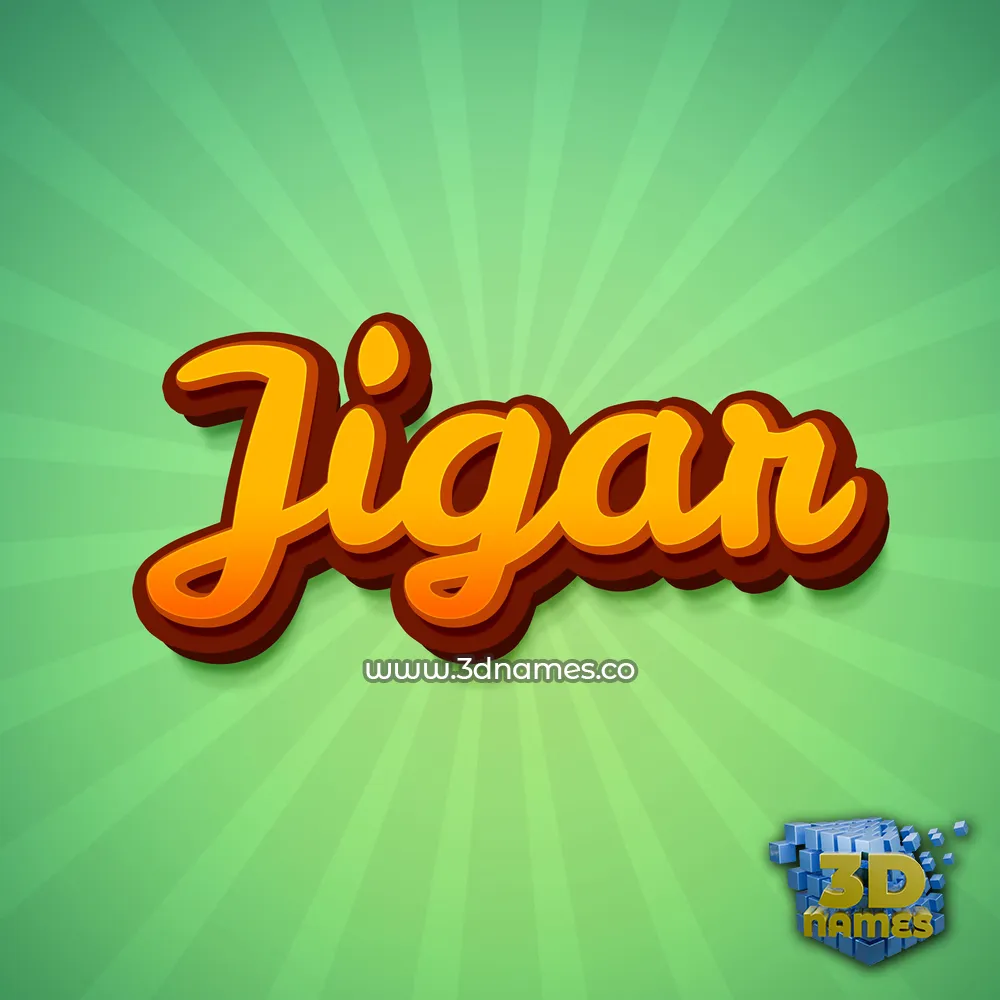 jigar in Green Rays style - 3D name wallpaper