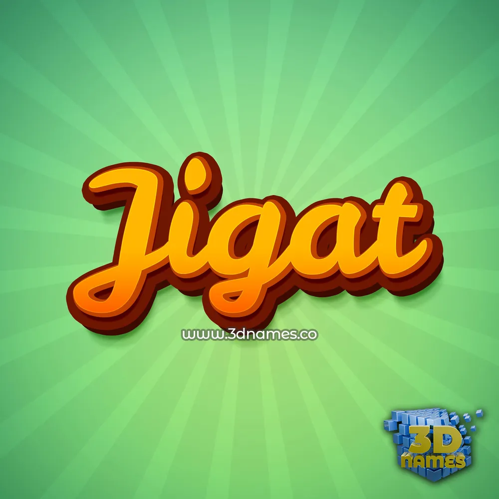 jigat in Green Rays style - 3D name wallpaper