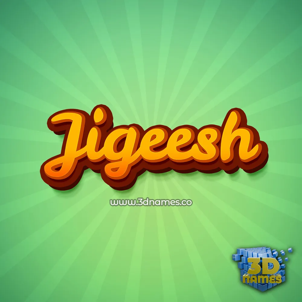jigeesh in Green Rays style - 3D name wallpaper