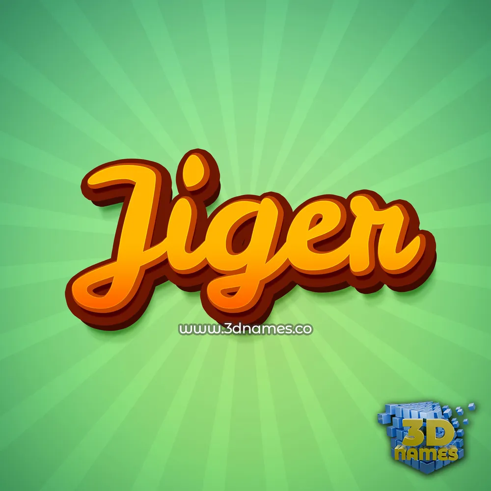 jiger in Green Rays style - 3D name wallpaper