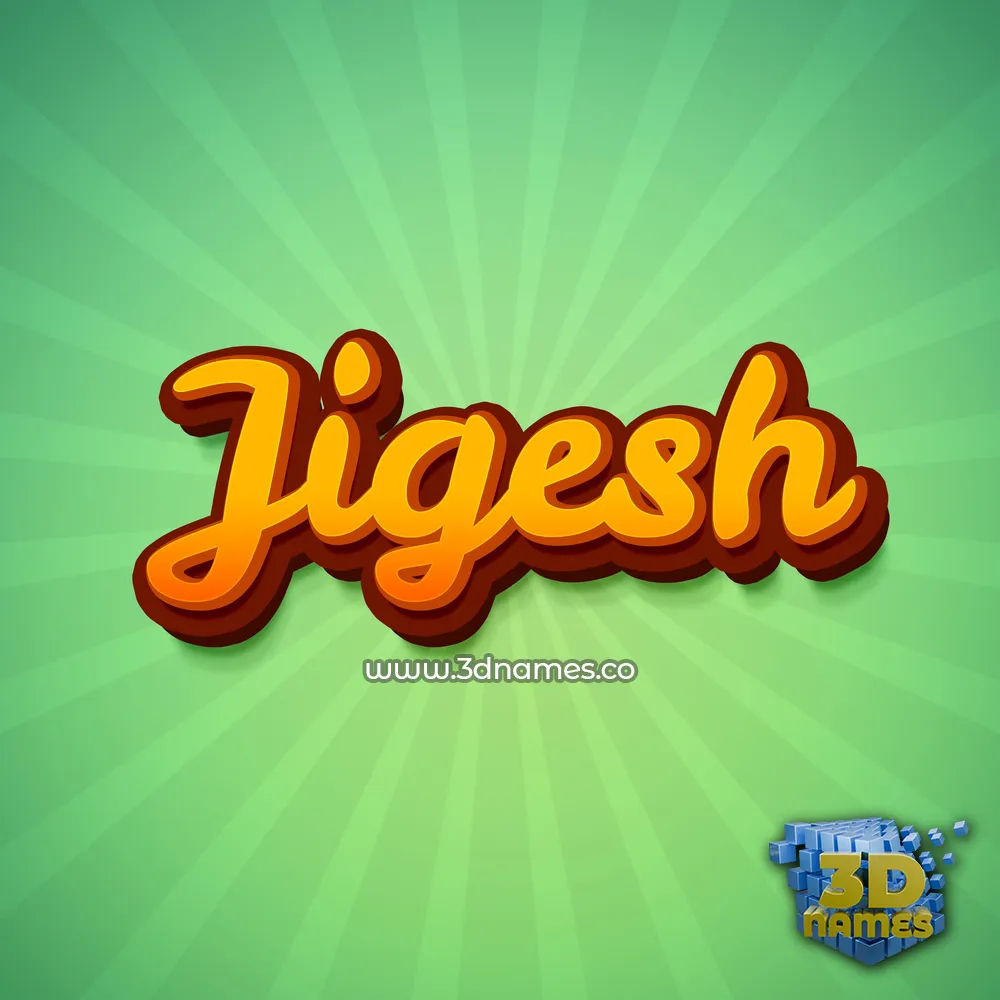 jigesh in Green Rays style - 3D name wallpaper