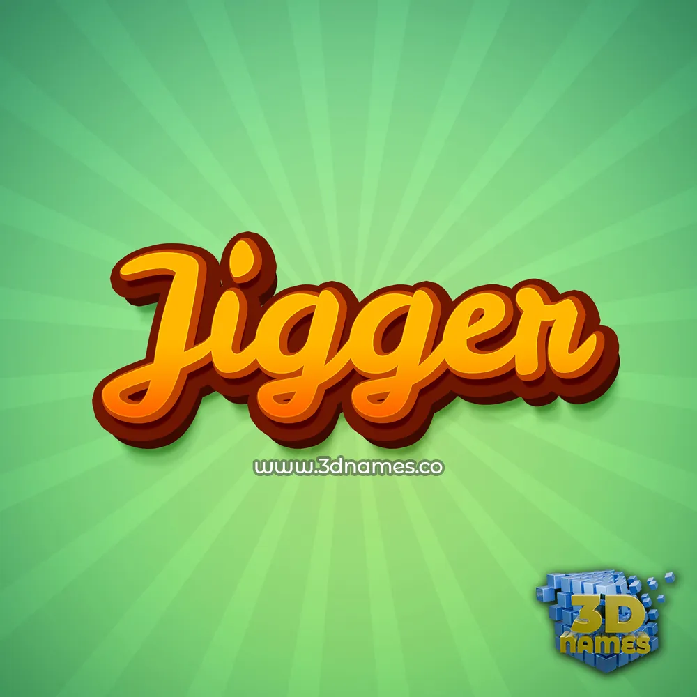 jigger in Green Rays style - 3D name wallpaper