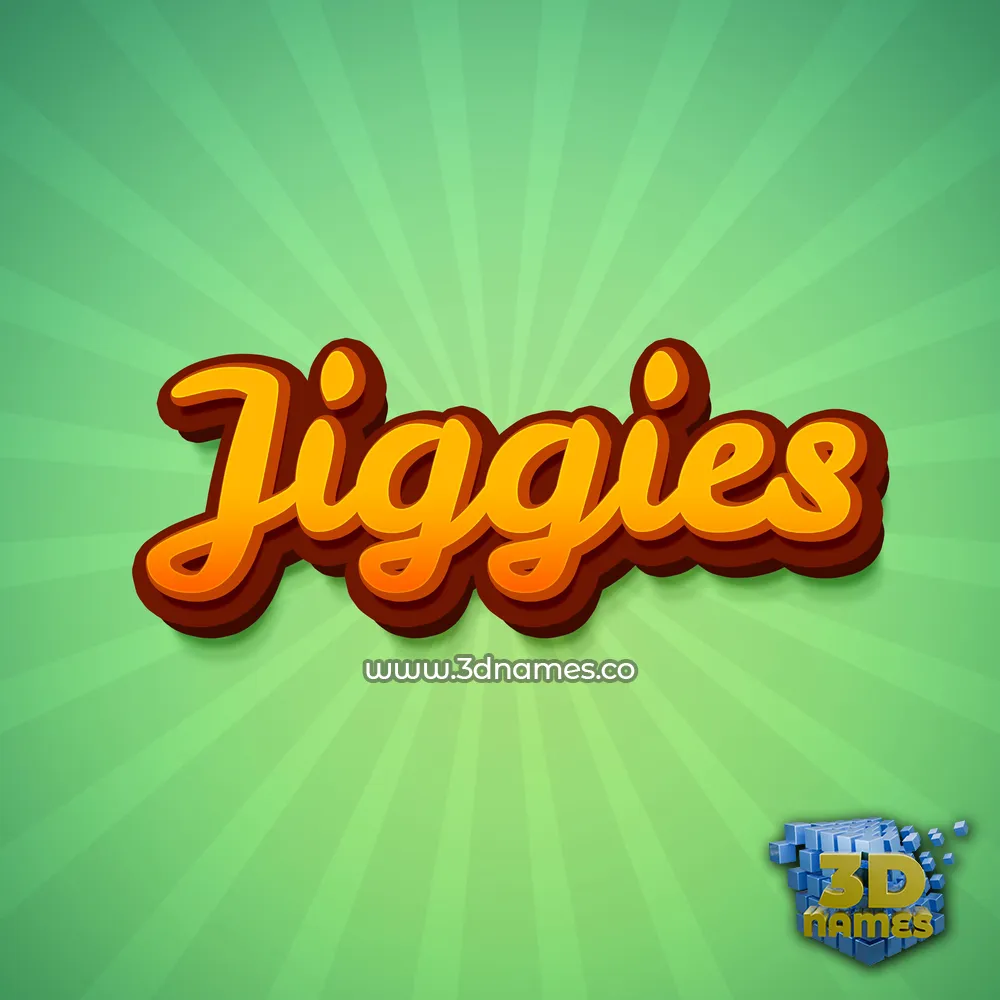 jiggies in Green Rays style - 3D name wallpaper