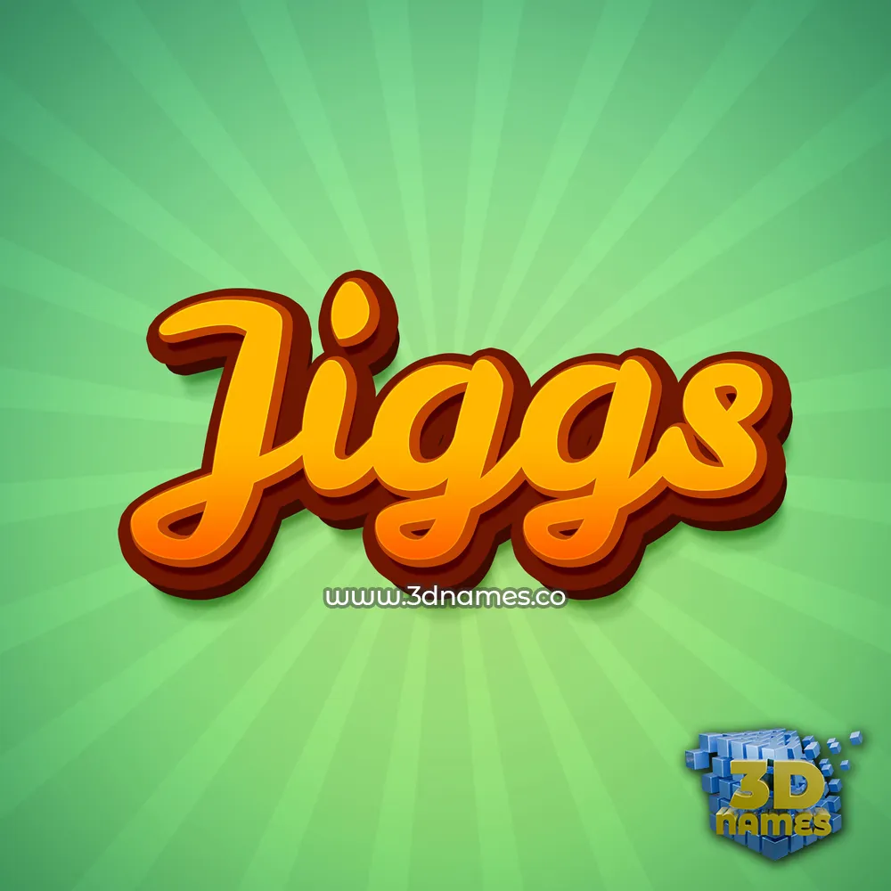 jiggs in Green Rays style - 3D name wallpaper