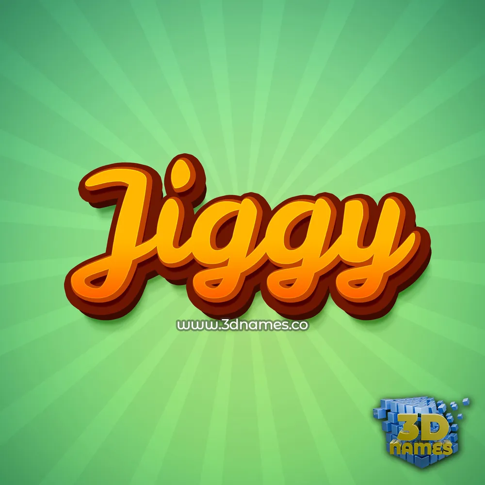 jiggy in Green Rays style - 3D name wallpaper