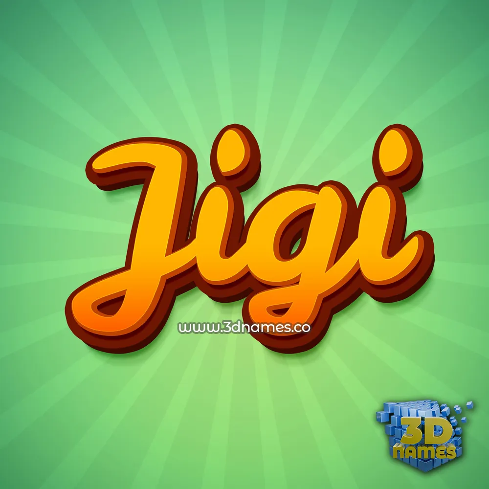 jigi in Green Rays style - 3D name wallpaper