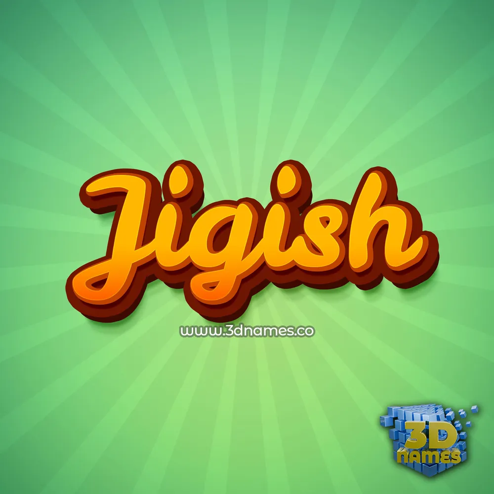 jigish in Green Rays style - 3D name wallpaper