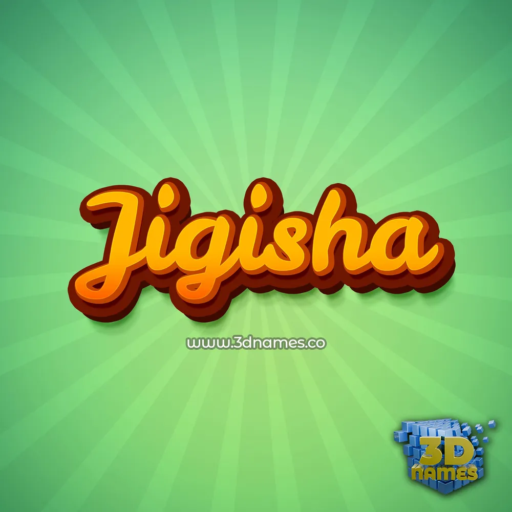 jigisha in Green Rays style - 3D name wallpaper
