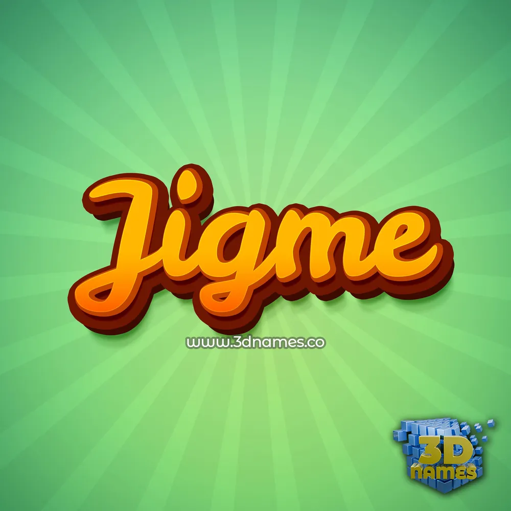 jigme in Green Rays style - 3D name wallpaper