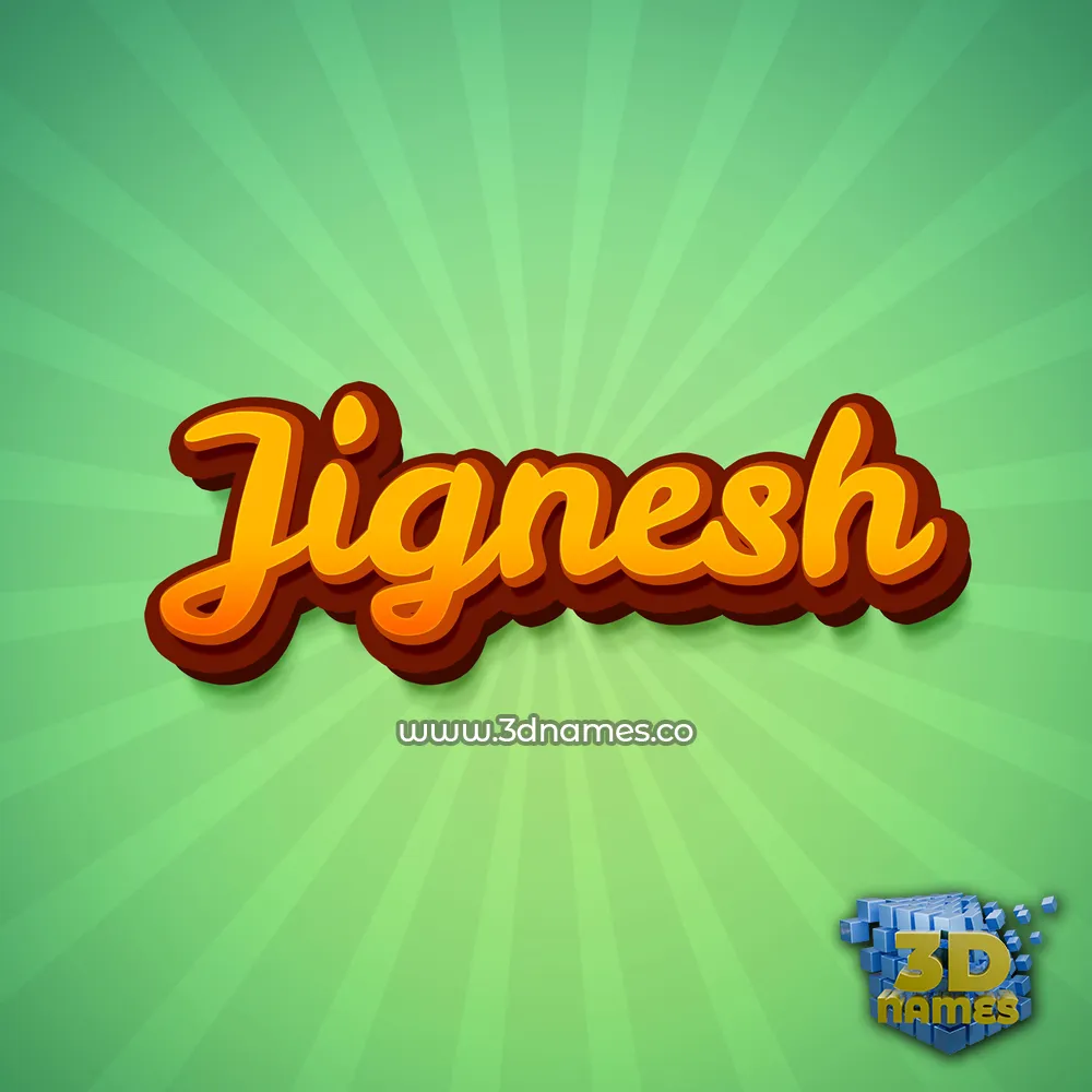 jignesh in Green Rays style - 3D name wallpaper