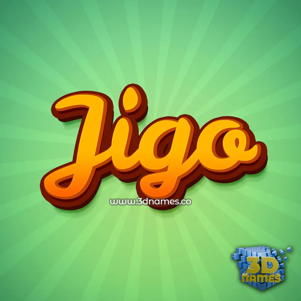 jigo in Green Rays style - 3D name wallpaper