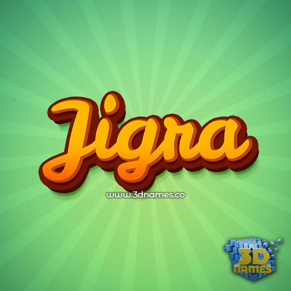 jigra in Green Rays style - 3D name wallpaper