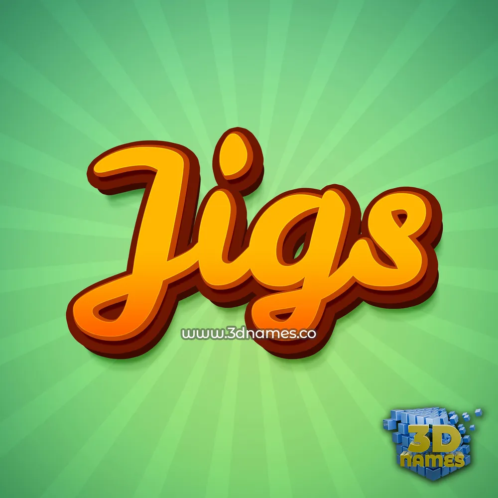 jigs in Green Rays style - 3D name wallpaper
