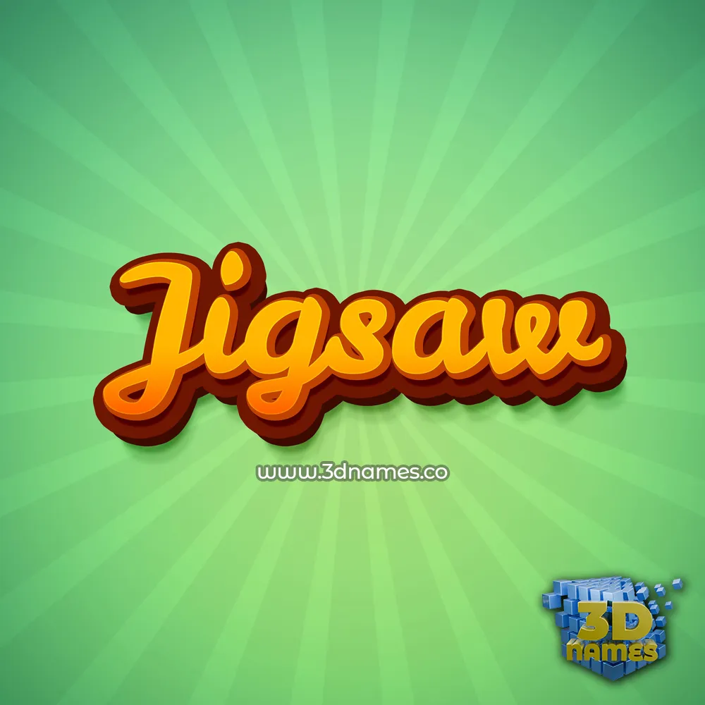 jigsaw in Green Rays style - 3D name wallpaper