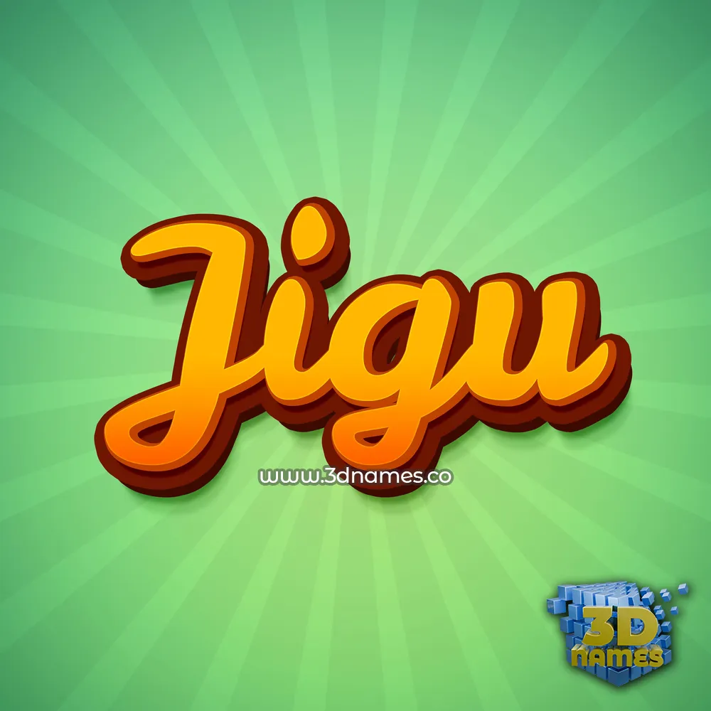 jigu in Green Rays style - 3D name wallpaper