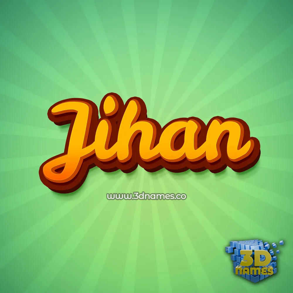 jihan in Green Rays style - 3D name wallpaper