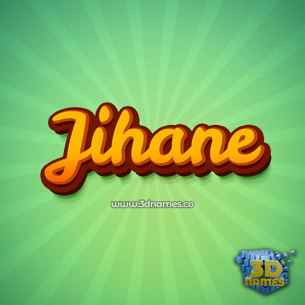 jihane in Green Rays style - 3D name wallpaper