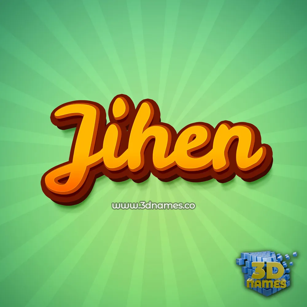 jihen in Green Rays style - 3D name wallpaper
