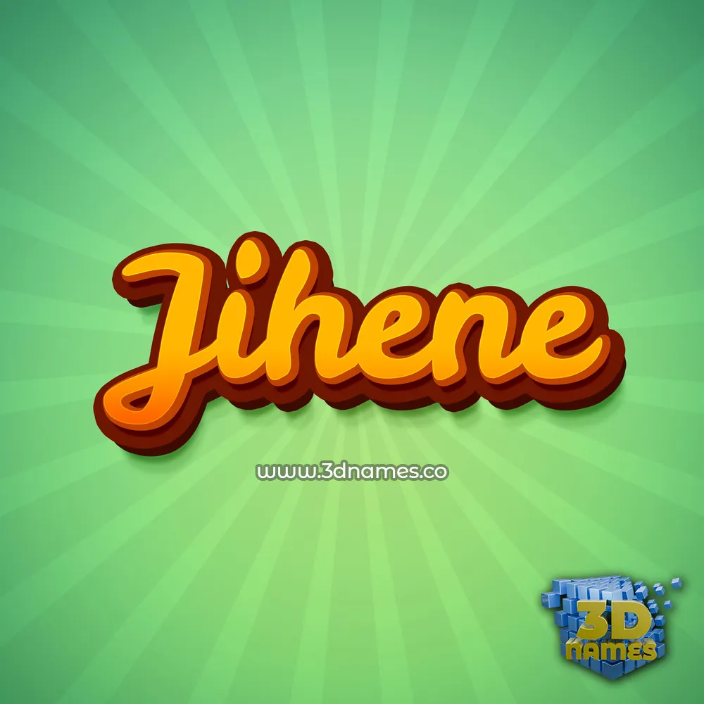 jihene in Green Rays style - 3D name wallpaper