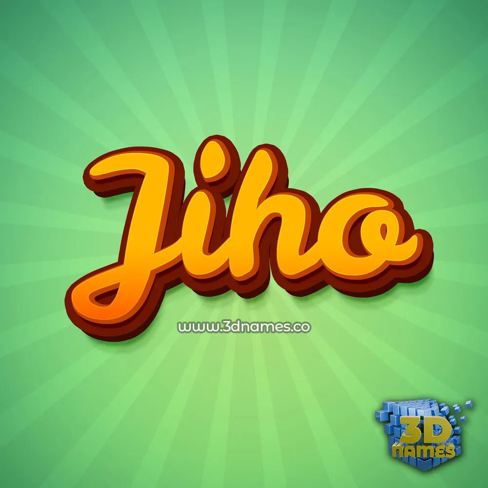 jiho in Green Rays style - 3D name wallpaper