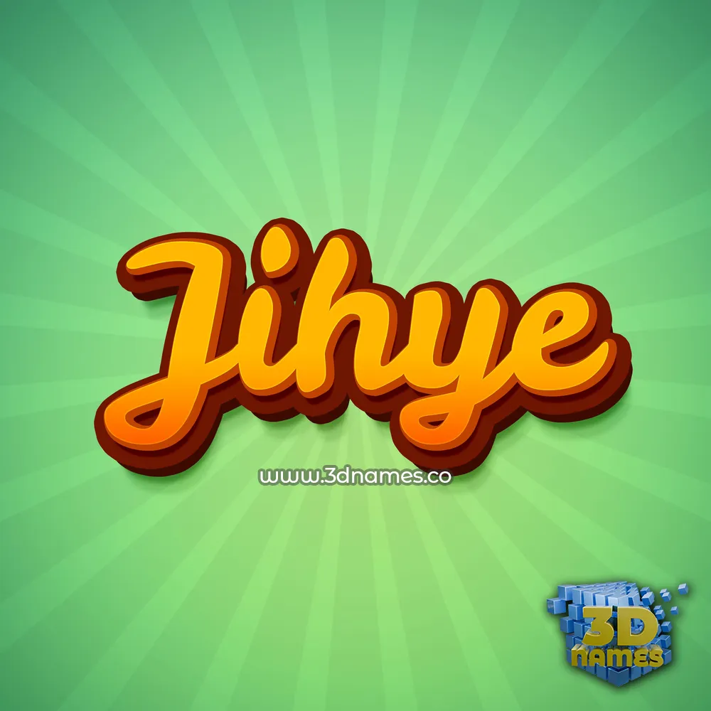 jihye in Green Rays style - 3D name wallpaper