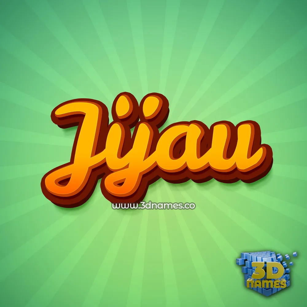 jijau in Green Rays style - 3D name wallpaper