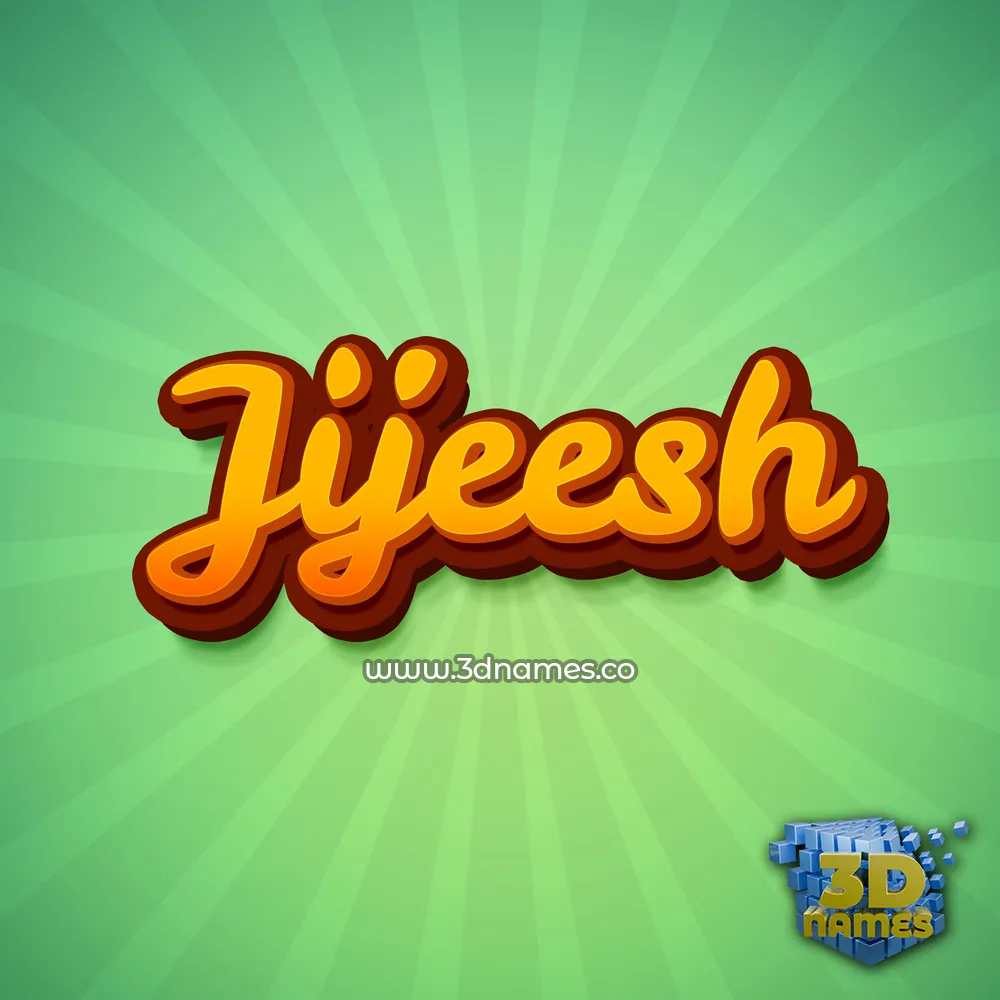 jijeesh in Green Rays style - 3D name wallpaper