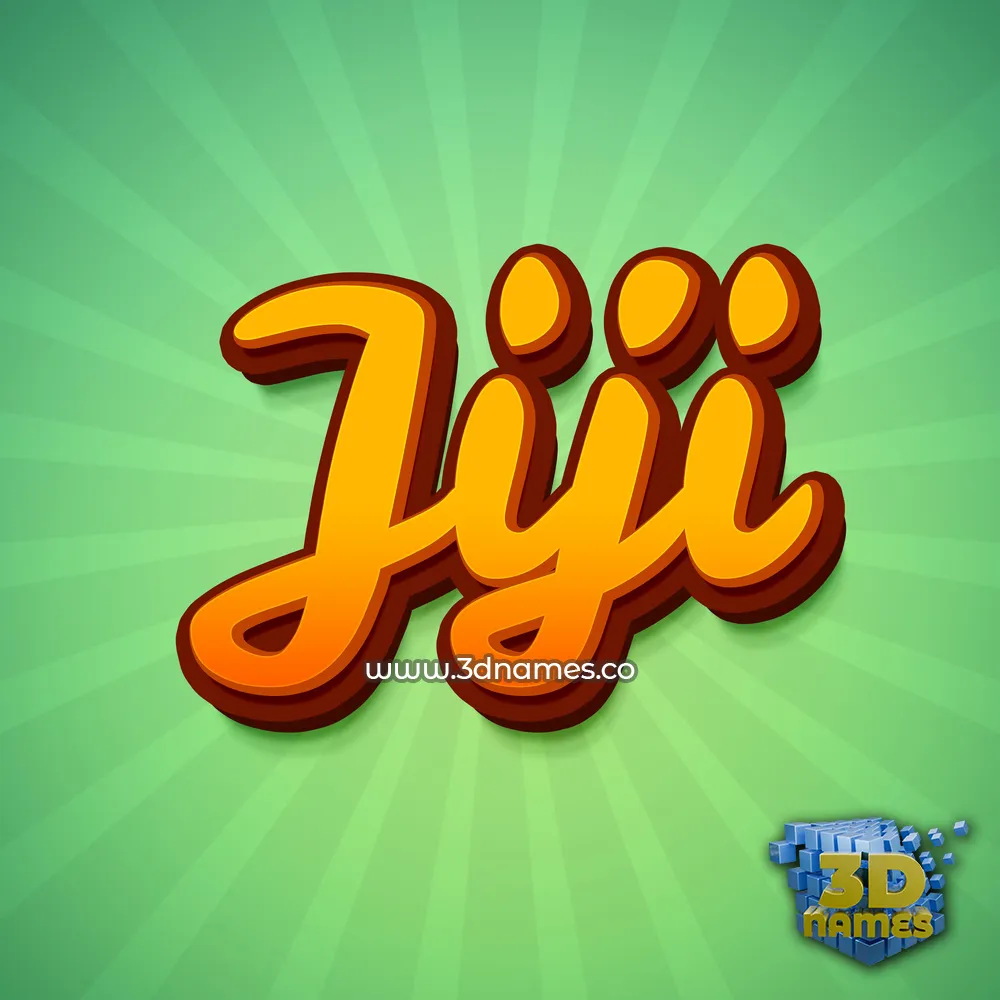 jiji in Green Rays style - 3D name wallpaper