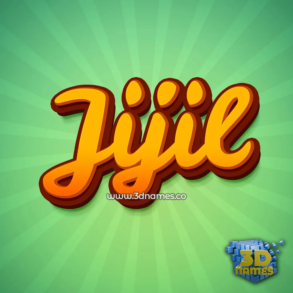 jijil in Green Rays style - 3D name wallpaper