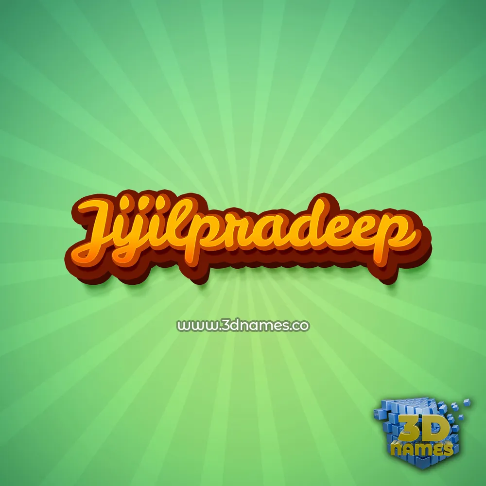 jijilpradeep in Green Rays style - 3D name wallpaper