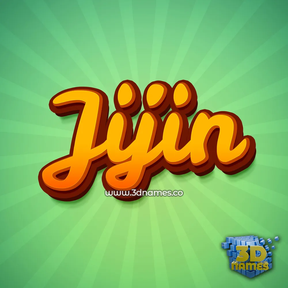 jijin in Green Rays style - 3D name wallpaper