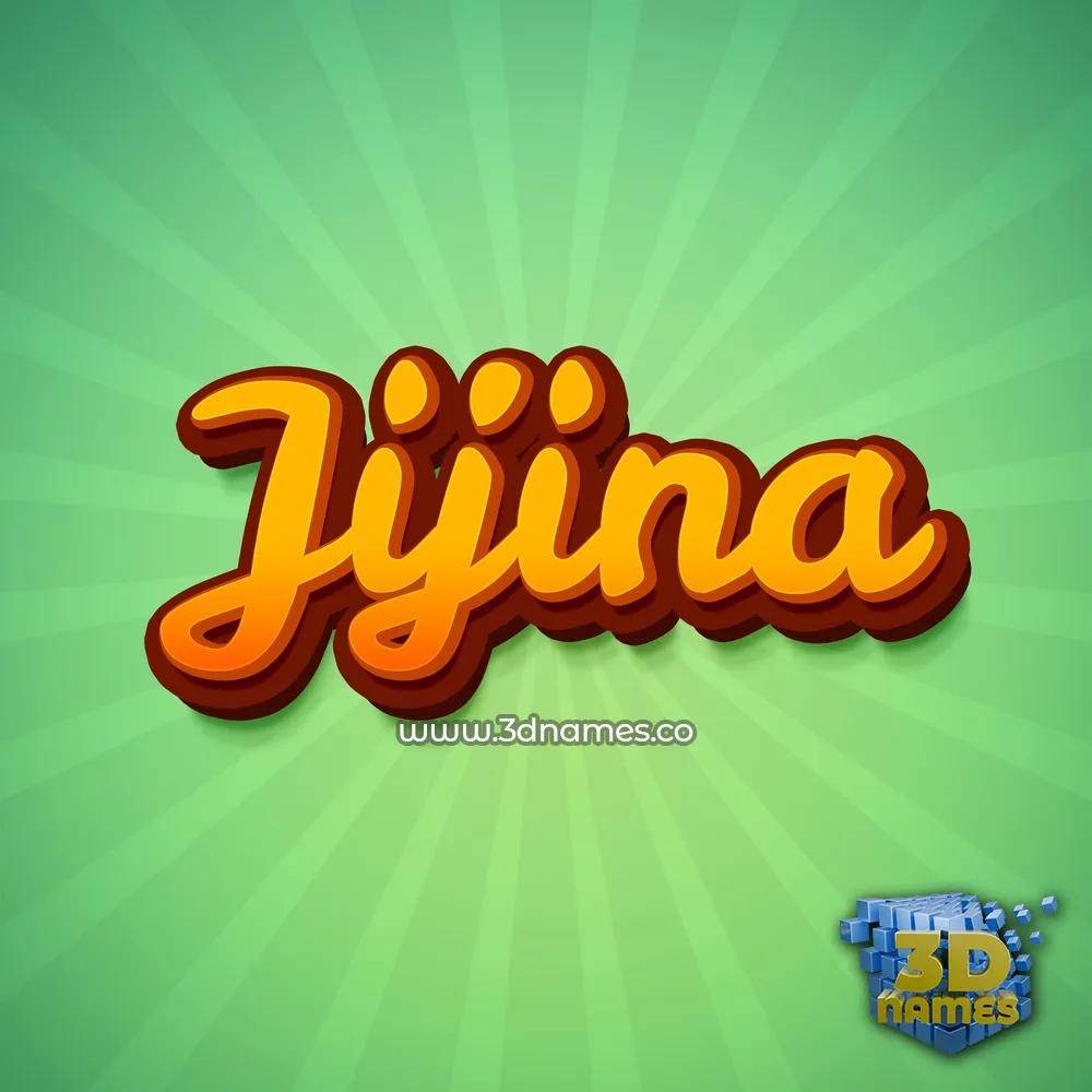 jijina in Green Rays style - 3D name wallpaper