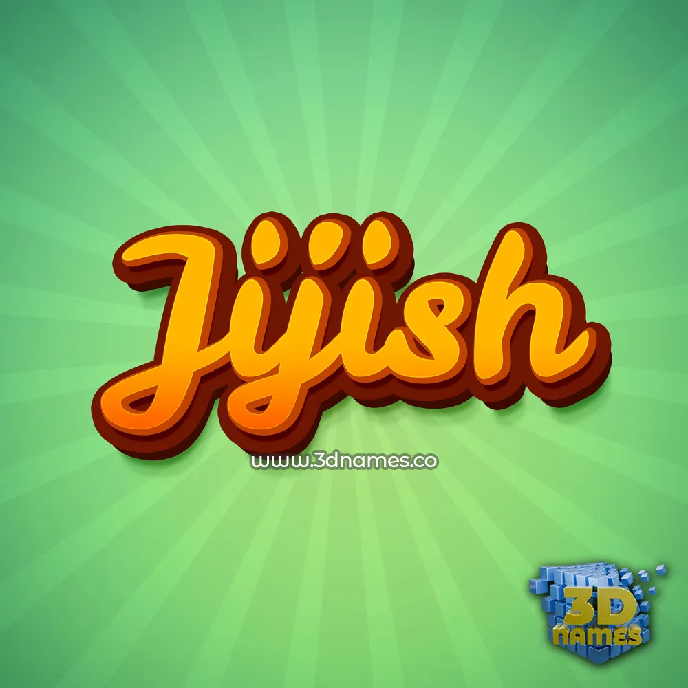 jijish in Green Rays style - 3D name wallpaper
