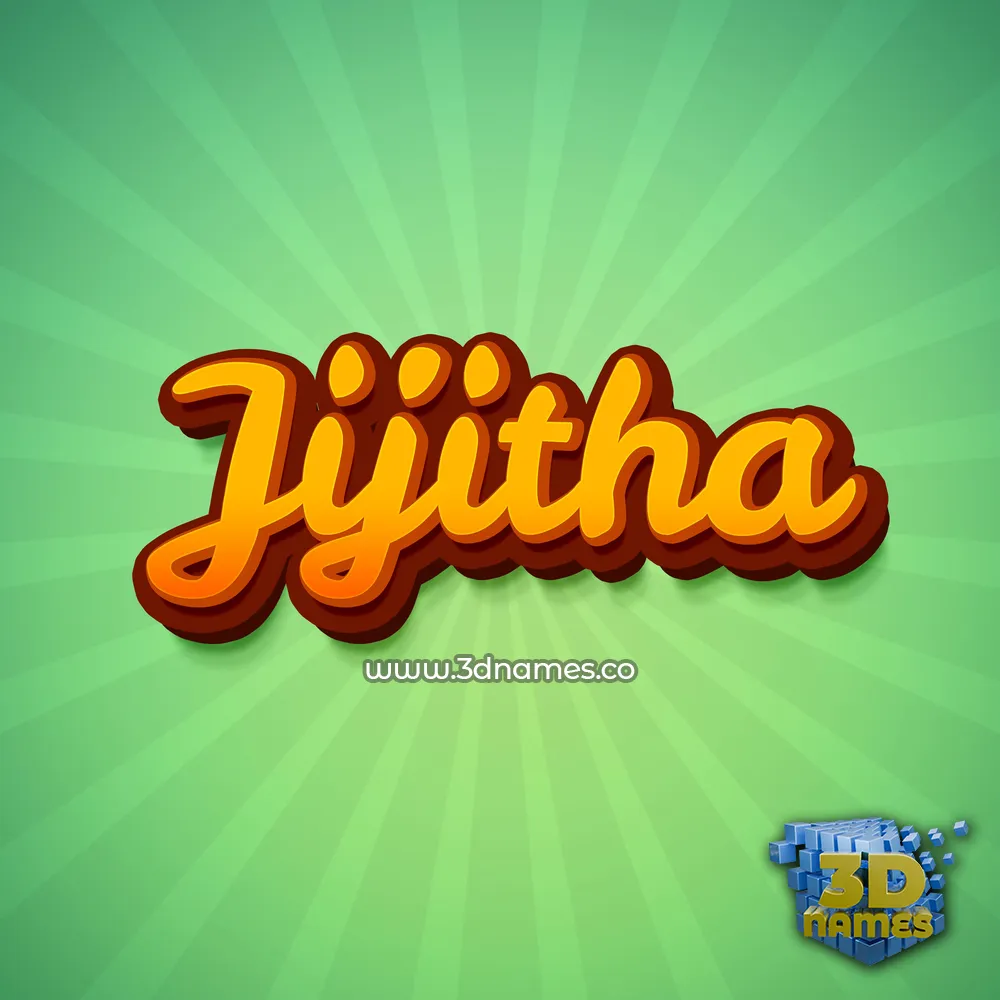 jijitha in Green Rays style - 3D name wallpaper