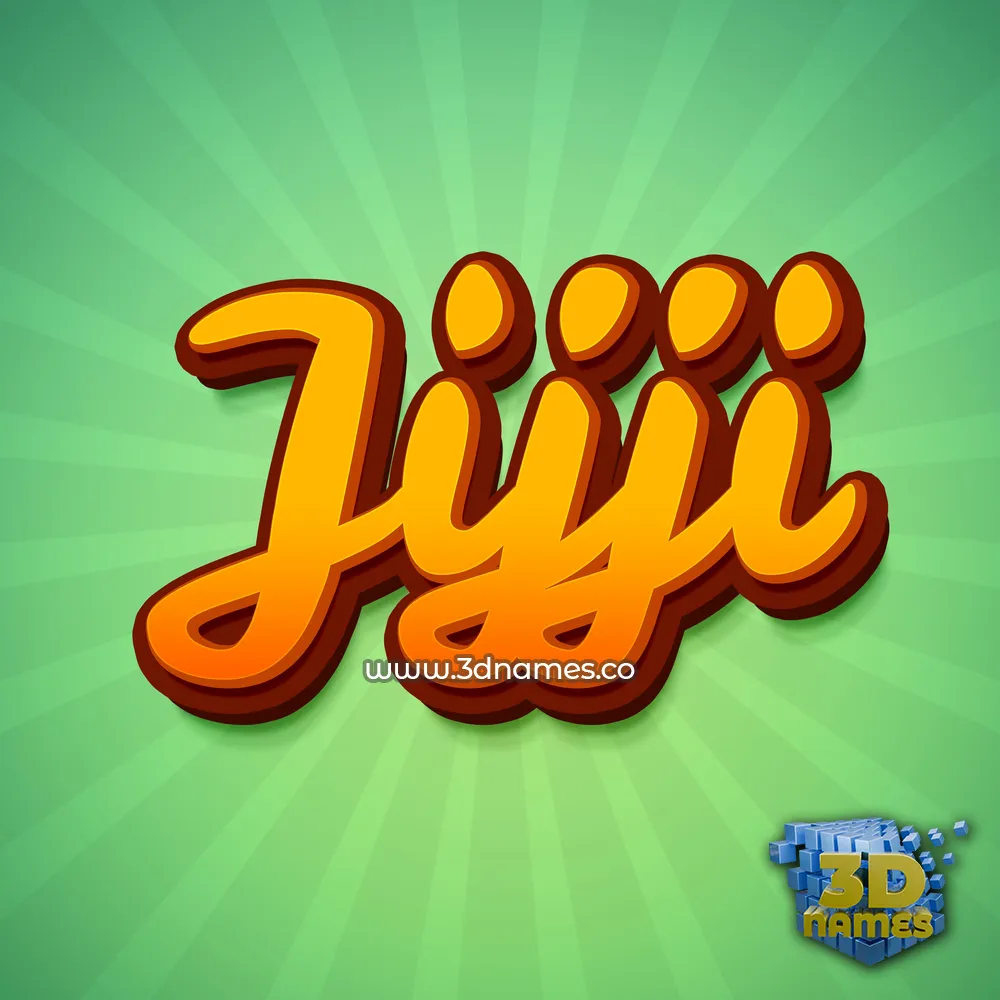 jijji in Green Rays style - 3D name wallpaper