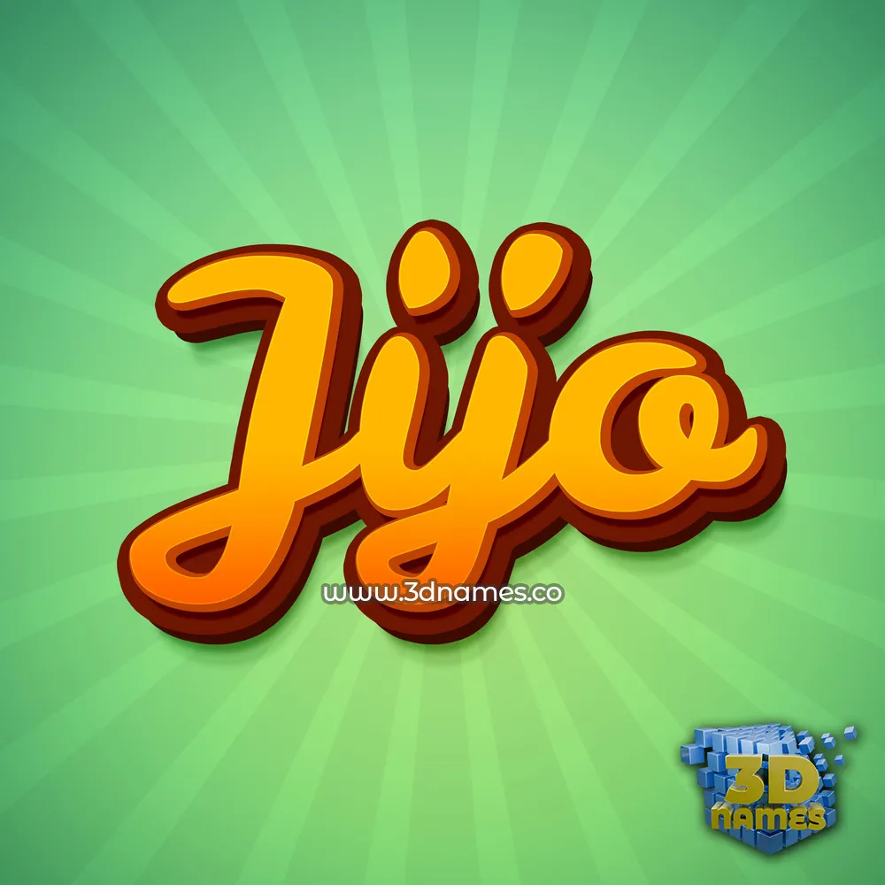 jijo in Green Rays style - 3D name wallpaper