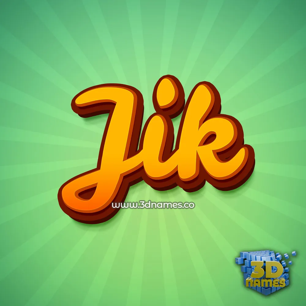 jik in Green Rays style - 3D name wallpaper