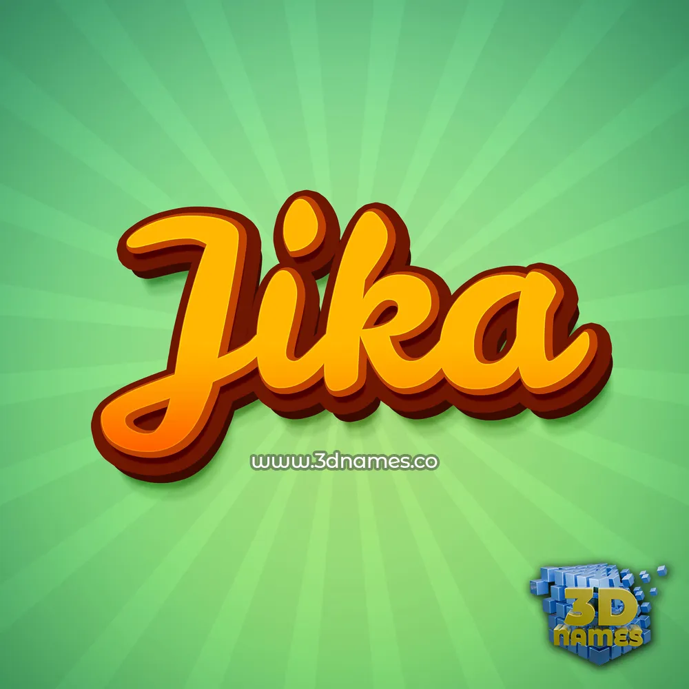jika in Green Rays style - 3D name wallpaper