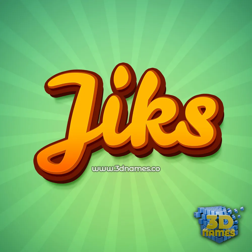 jiks in Green Rays style - 3D name wallpaper