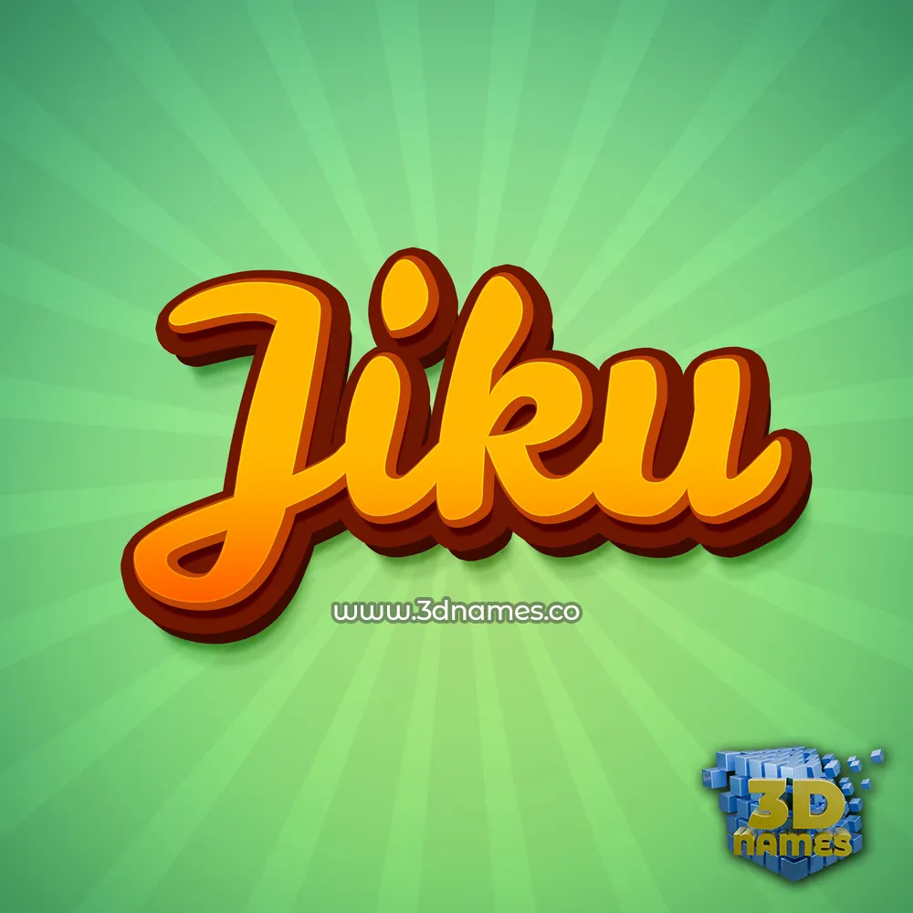 jiku in Green Rays style - 3D name wallpaper