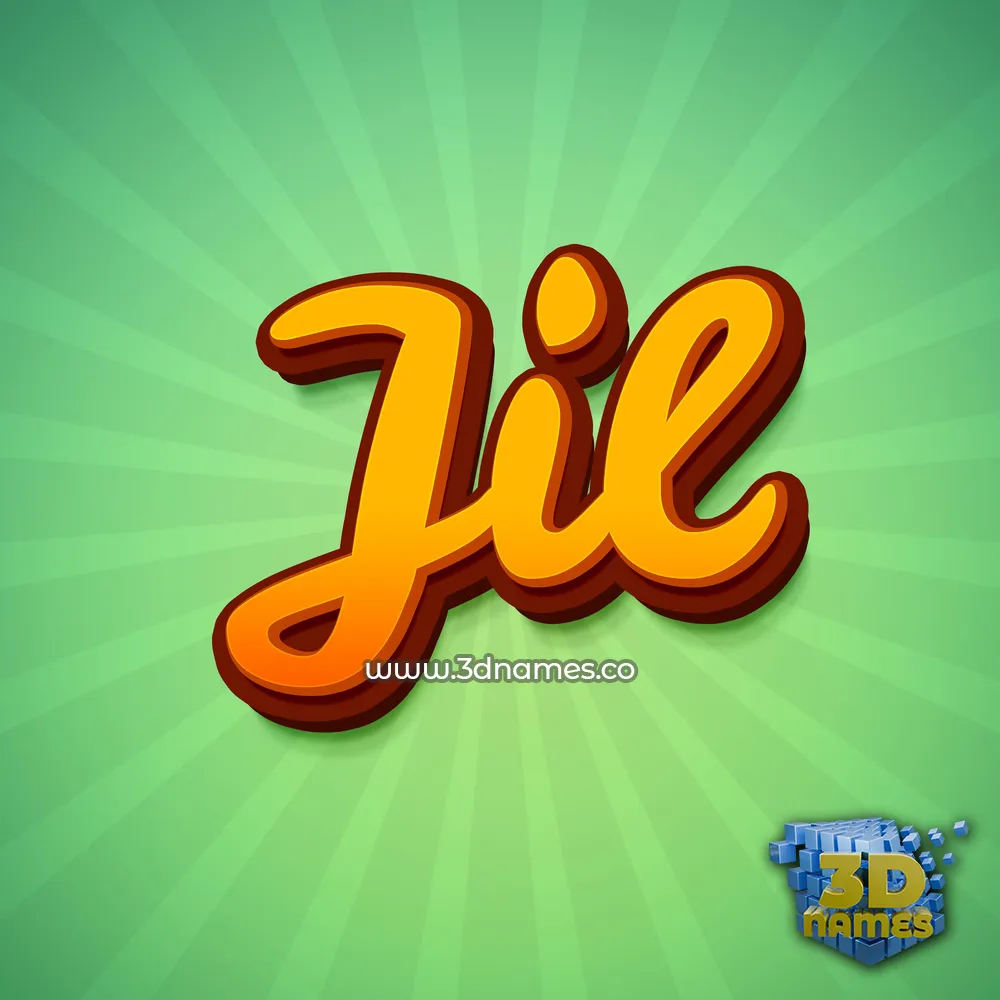 jil in Green Rays style - 3D name wallpaper