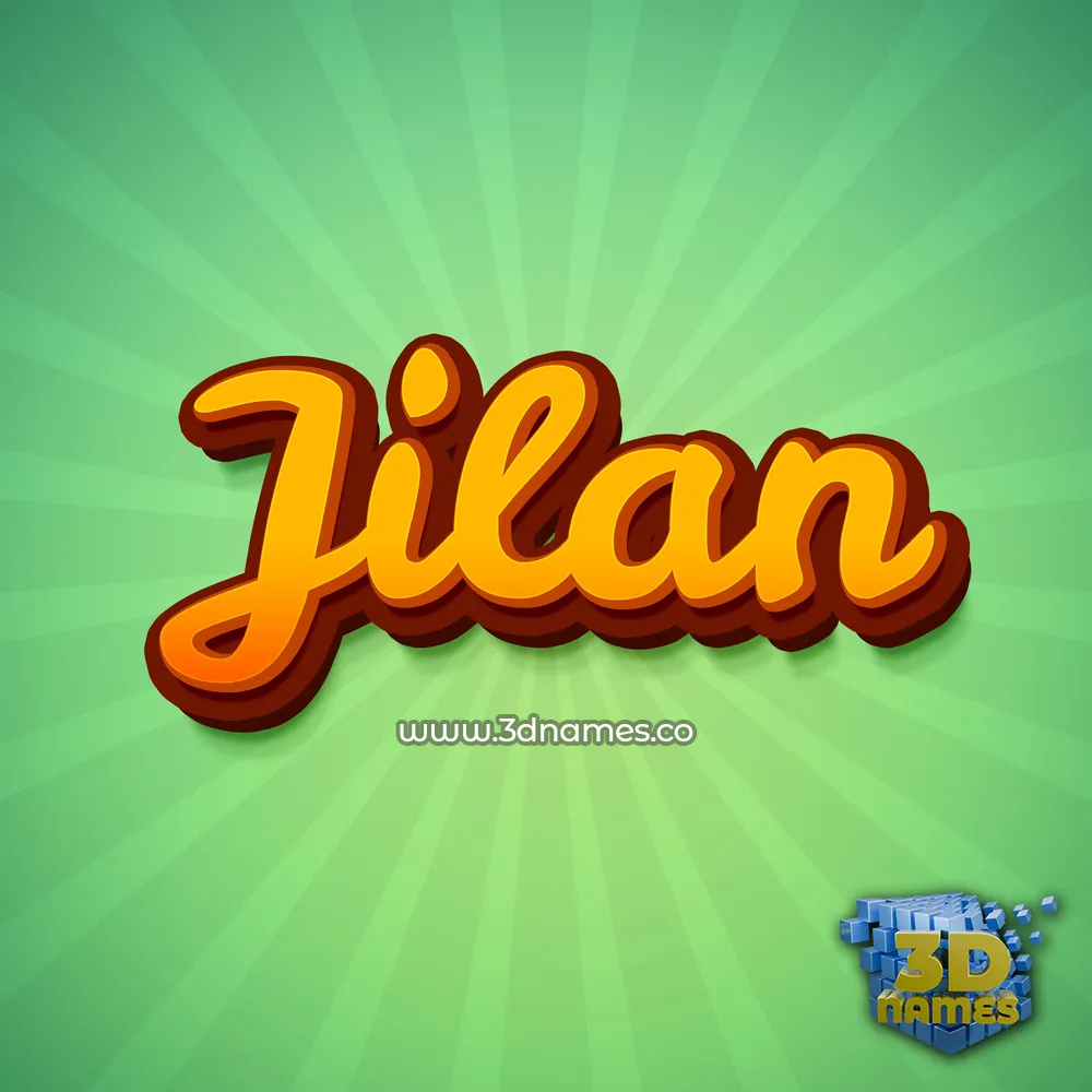 jilan in Green Rays style - 3D name wallpaper