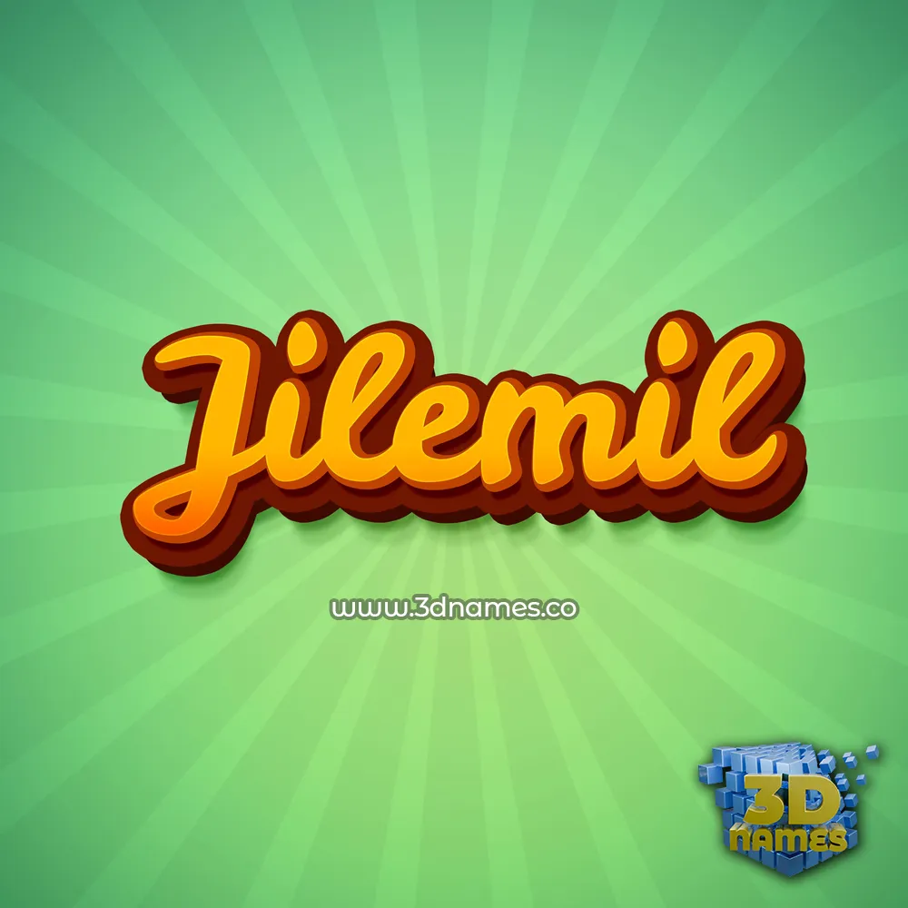 jilemil in Green Rays style - 3D name wallpaper