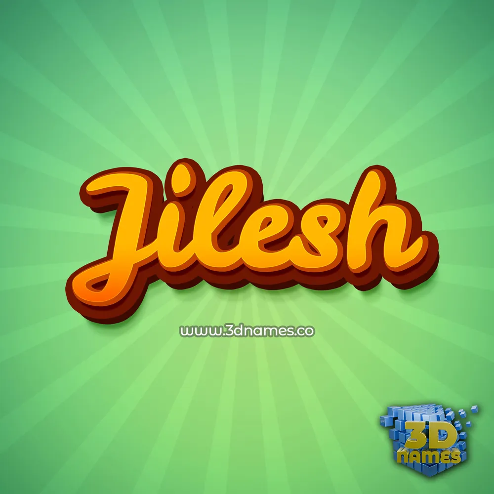 jilesh in Green Rays style - 3D name wallpaper