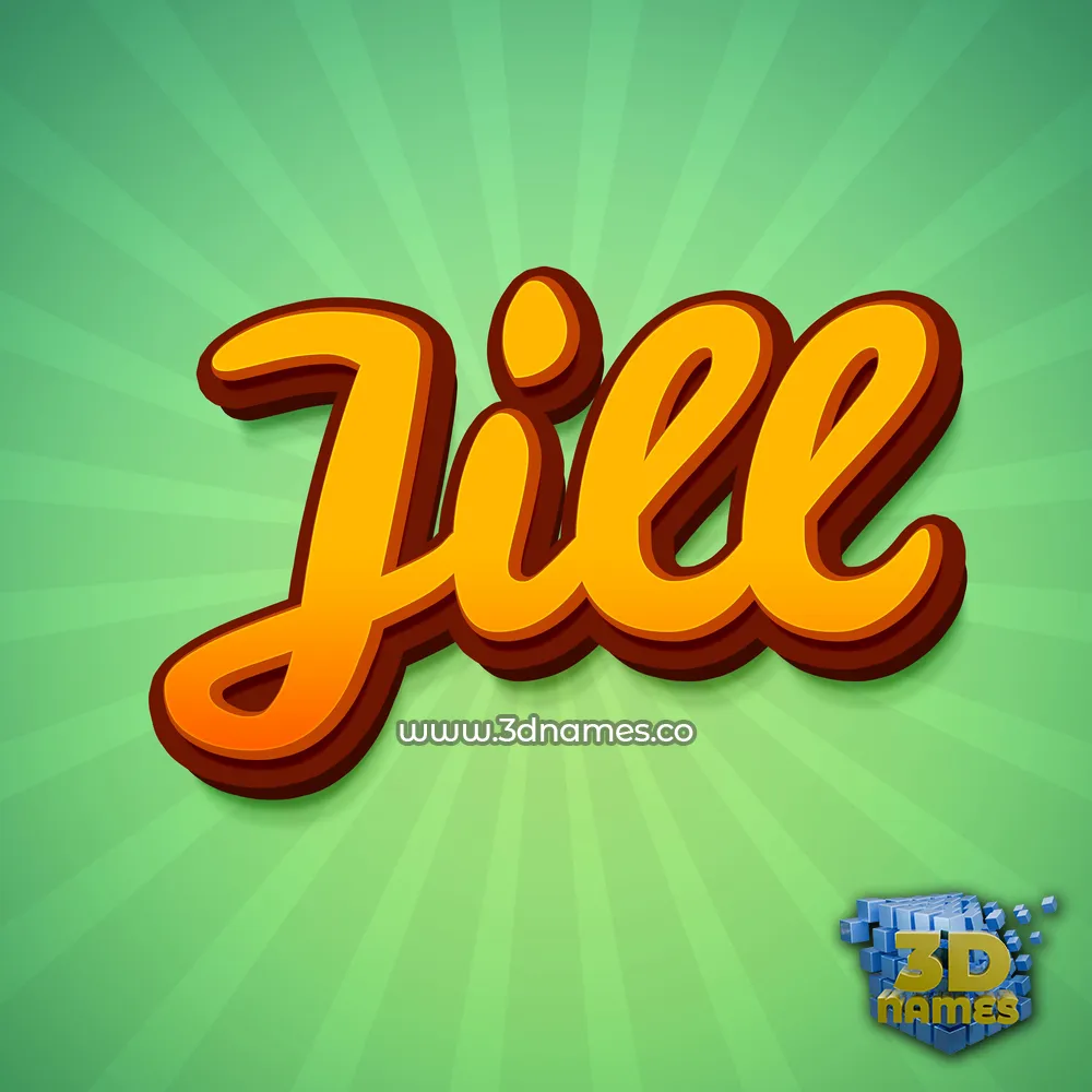 jill in Green Rays style - 3D name wallpaper