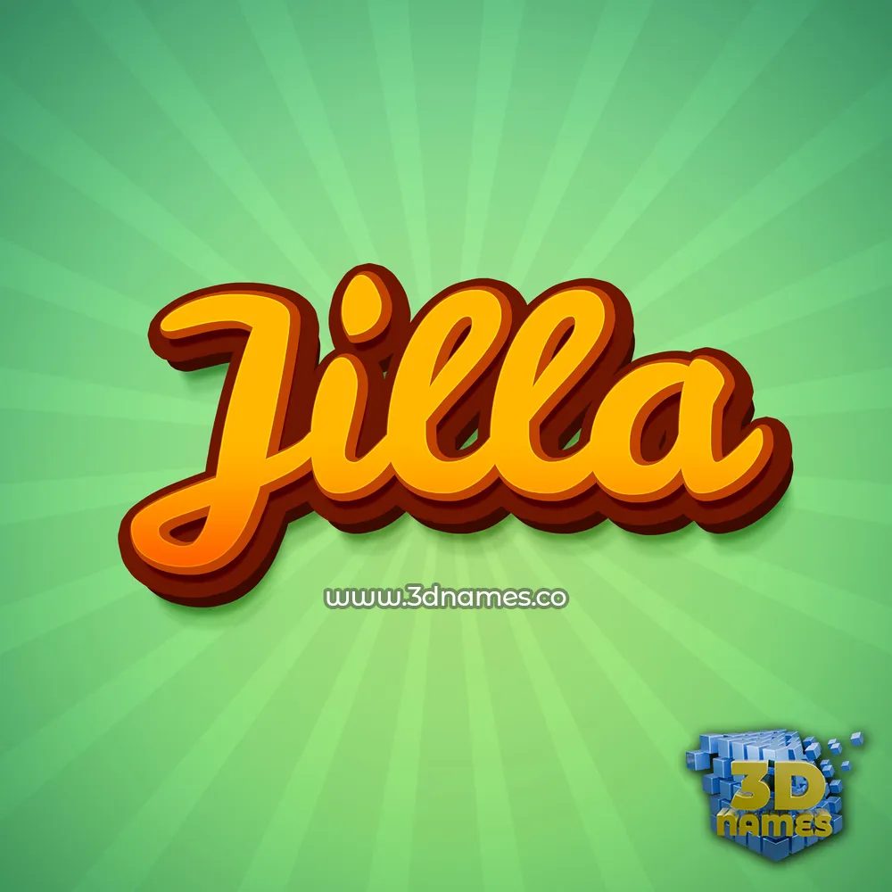 jilla in Green Rays style - 3D name wallpaper