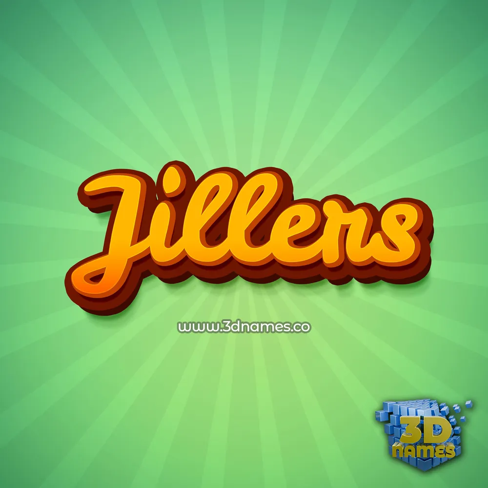 jillers in Green Rays style - 3D name wallpaper